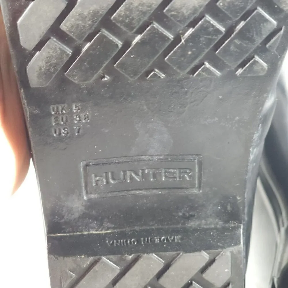 Hunter Women's Rigley US 7 EU 38 Quilted Glossy Tall Rubber Rain Boots